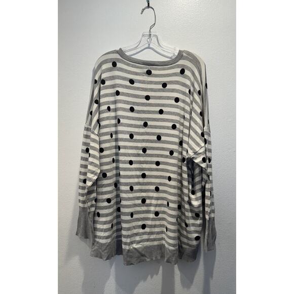 Lane Bryant Women’s Polka Dot Striped Retro Pullover Sweater Plus Size 26 28 - Picture 2 of 7